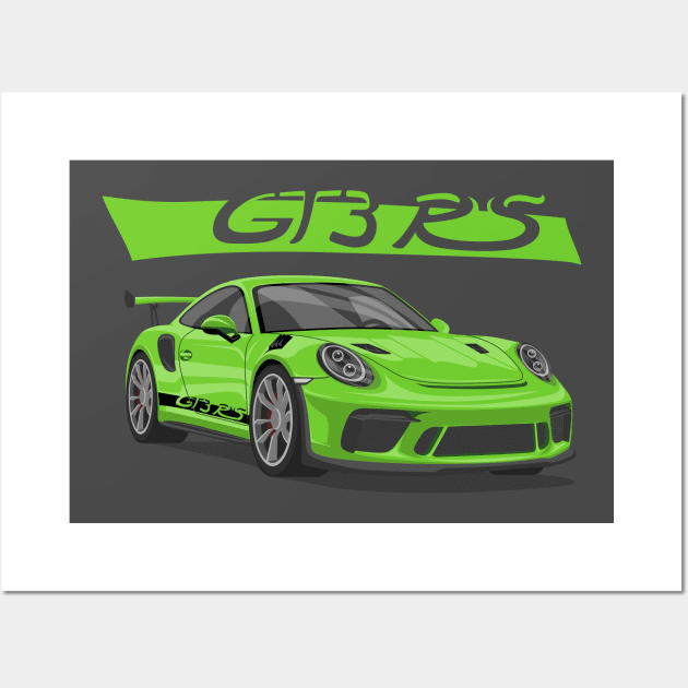car 911 GT3 RS green Wall Art by creative.z
